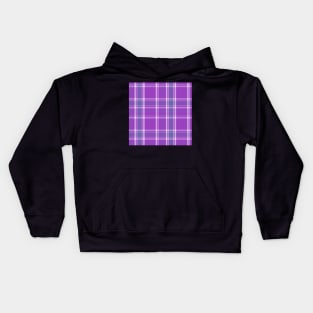 Academia Plaid Tartan in Lavender, White, and Purple Kids Hoodie